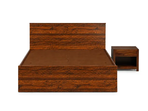 Rio Engineered Wood Queen Bed with Storage With Belle bedside table